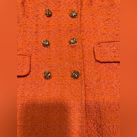 Vibrant Orange Sleeveless Vest with Notched Collar - Picture 3 of 6
